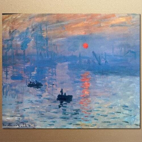 Impression, sunrise by Claude Monet Reproduction oil painting Canvas art Handmade High quality