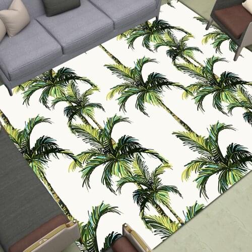 Coconut Tree Stripe Area Rugs Large Home Living Room Bedroom Carpet Floor Decor Summer Welcome Doormat Natural Green Plants