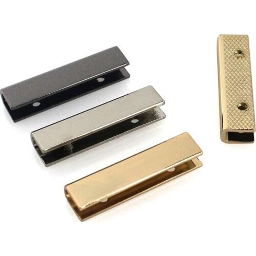 2pcs Metal Long Strip Buckle Bag Decoration Clip Buckle for DIY Leather Craft Bag Strap Belt Handle Shoulder Accessories