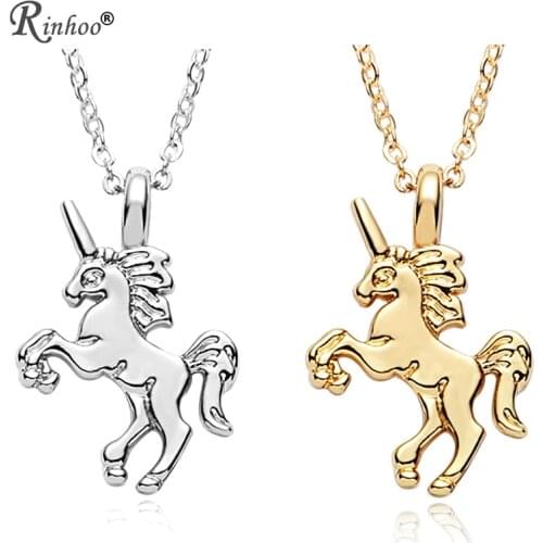 Rinhoo Fashion Jewelry Cute Small Horse Pendants Necklaces Costume Animal Cartoon Necklace Peandant For Women Girl