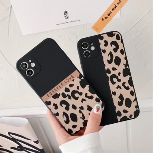 Ottwn Fashion Leopard Grain Phone Case For iPhone 12 Pro Max 12 Mini 11 Pro Max X XR XS Max 7 8 Plus SE 2020 Soft TPU Back Cover