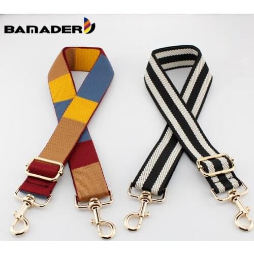 BAMADER Colorful Canvas Bag Strap Fashion Stripe Obag Handles Accessories Adjustable Women Bag Shoulder Strap for Crossbody Bag