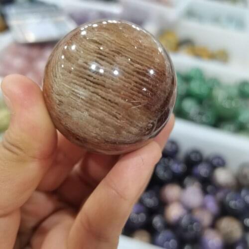 Natural Thousand layers of Phantom Crystal Quartz Energy Ball Reiki Healing good luck