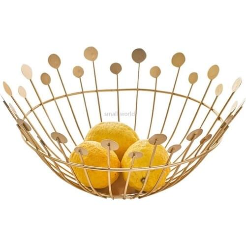 Creative Fashion Fruit Plate Home Living Room Coffee Table Snack Fruit Basket Metal Tray Snacks Fruit Bowl Dessert Plate