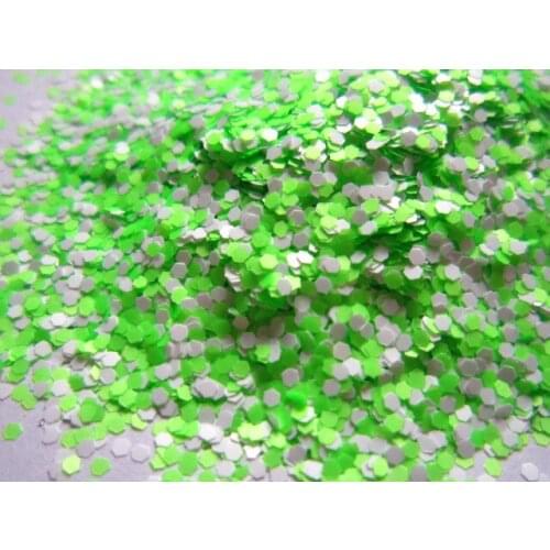 Neon Green and White Matte Solvent Resistant Glitter Mix for nail art,DIY nail polish Nail Art Craft