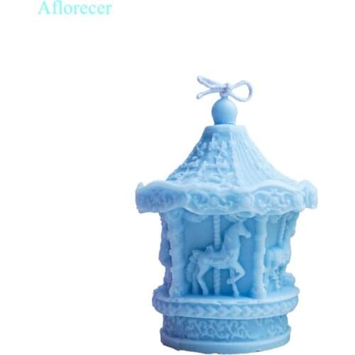 New 3D whirling Horse Silicone Candle Mold Resin mould Handmade Aromatherapy plaster Mold Candle Decoration DIY Mould