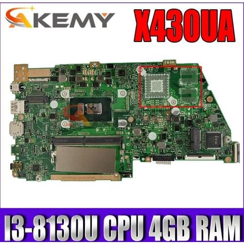 NEW！！For ASUS X430U X430UB X430UN X430UA notebook motherboard mainboard with I3-8130U CPU 4GB RAM GM X430UA laptop motherboard