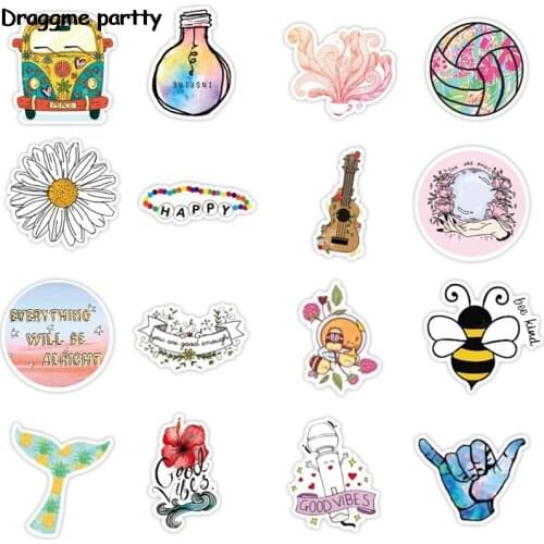 New Cartoon Cute Style Small Fresh Stickers Luggage Travel Trolley Hot Selling Graffiti Adhesive Paper Stickers 50Pcs