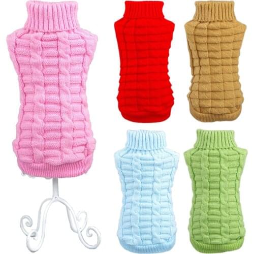 Solid Pet Dog Woolen Sweater Winter Warm Dog Clothes for Small Dogs Puppy Cat Knitting Coat Jackets Chihuahua Yorkshire Clothing