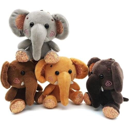 Elephant Plush Stuffed Mini Doll Pendant Keychain Key Chain Holder Bag Decor Animals Fluffy Bear Toy gifts Bag Keychain Key Hold