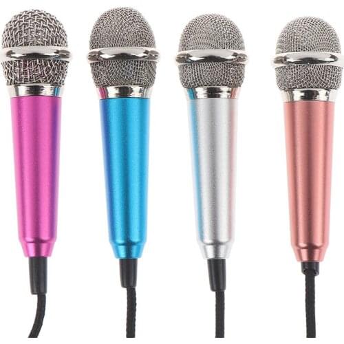 Portable 3.5mm Stereo Studio Mic KTV Karaoke Mini Microphone For Cell Phone Laptop PC Desktop 5.5cm*1.8cm Small Size Mic