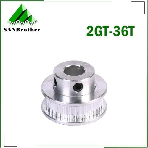 GT2 Idler Timing Pulley 36 tooth with 5/6/6.35/8/10/12mm Bore with Bearings for 3D Printer Parts Timing Belt 6/9/10/15mm