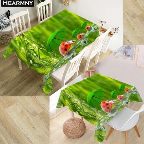 Custom Ladybugs Tablecloth Waterproof Oxford Fabric Square/Rectangular Tablecloth For Wedding Table Cloth Cover TV Covers