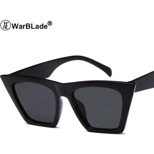 WarBLade 2018 Fashion Flat Top Cat Eye Sunglasses Women Men Luxury Brand Designer Sun Glasses Mirror Shades lunette femme Oculos