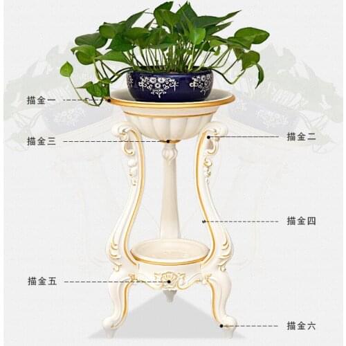 Indoor living room floor multi-layer green radish flower pot rack imitation solid wood simple balcony floor flower rack shelf Eu