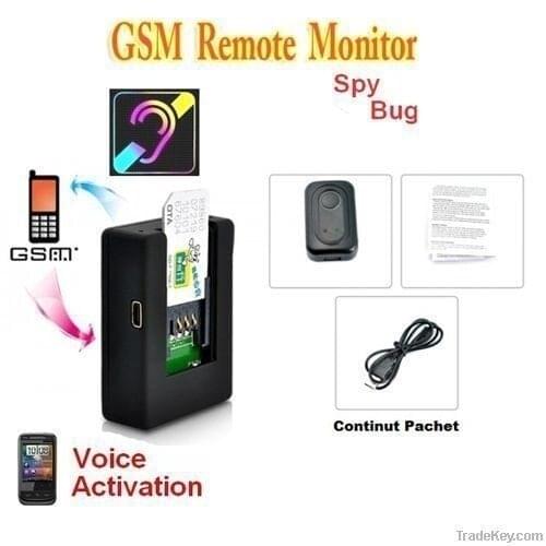 GSM Listening Audio Bug Surveillance Device GSM Listen Two-way Call Back Audio Voice Detect SIM Card Ear Bug Alarm Trigger