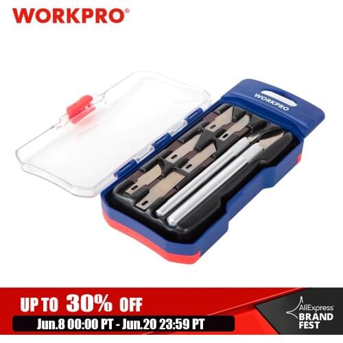 WORKPRO 8PCS Hobby Knife Set Art Craft Knife Metal Scalpel Knife Tools Kit Cutter Engraving Craft knives