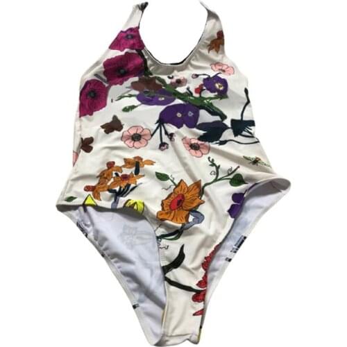 Women Bikini Summer Woman Letter Prints Swimsuit Lady Sexy Fashion Swimwear Push Up Mature Wrap Beachwear Backless Halter Strap