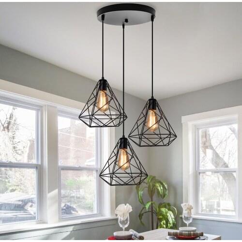 1/3 Heads LED Pendant Lamp for Kitchen Lustre Modern Minimalist Black Chandelier Light Lighting Living Room Home Decor Luminaire