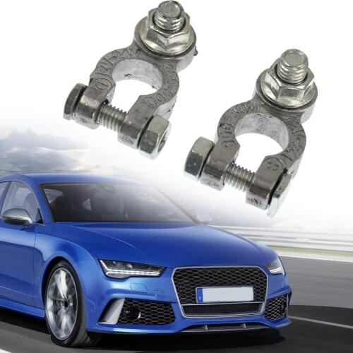 1 Pair Of 12V Battery Terminal Clip-On Tinned Brass Battery Connector Positive + Negative Universal Auto Replacement Parts