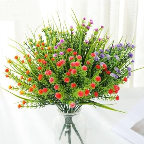 1pcs Green plastic Grass plants artificial flower baby sbreath wedding home Christmas decor party office flower