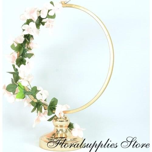 10pcs floral wreath for decoration ring centerpiece wedding hoop metal flower stand gold vases