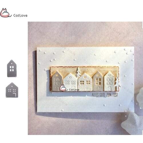 2PCS/Lot House Metal Cutting Dies Stencils For DIY Scrapbooking Paper Card Decorative Craft Embossing Die Cuts New 2019