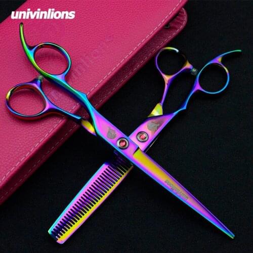 7" Pet Straight & Thinning Scissors Pet Dog Gromming Scissors Kit Pet Cutting ScissorsThinning Shears for Dog Cat Cutting Tools