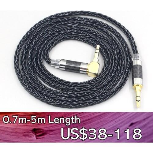 LN007674 8 Core black Silver Plated Braided Earphone Headphone Cable For Fostex T50RP Mk3 T40RP Mk2 T20RP Mk2 Dekoni Audio Blue