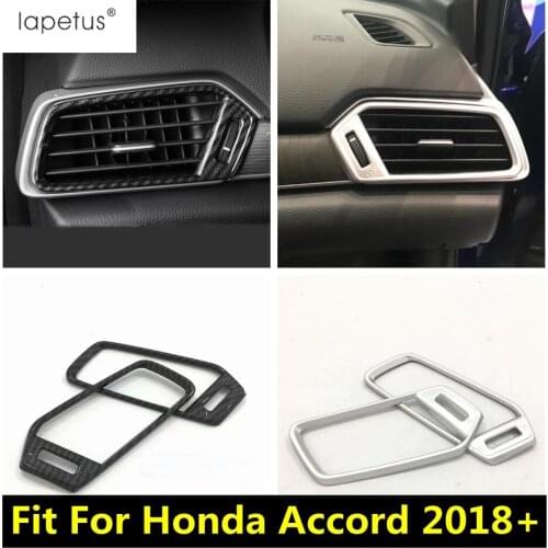 Lapetus Accessories For Honda Accord 2018 - 2020 Side Air Conditioning AC Outlet Vent ABS Matte / Carbon Fiber Look Cover Trim