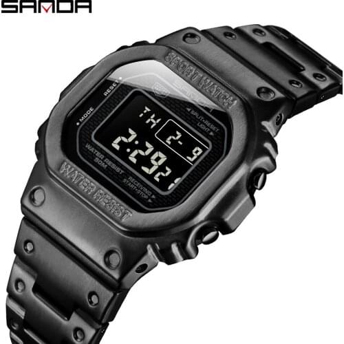 SANDA Military Sports Watches Electronic Mens Watches Top Brand Luxury Male Clock Waterproof LED Digital Watch Relogio Masculino