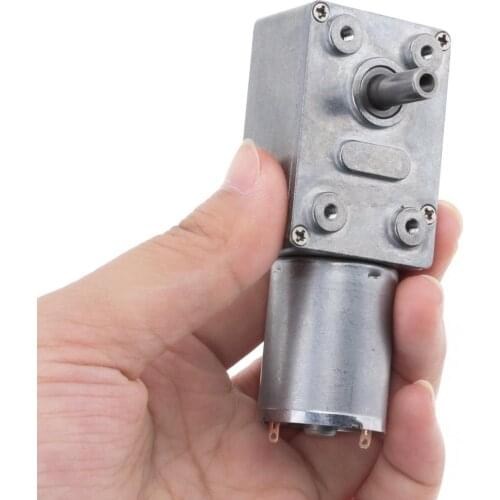 Reduce Speed Motor 12V DC 10RPM with High Torque Turbo Worm Geared and M3 Thread Hole for DIY Intelligent Driving Device