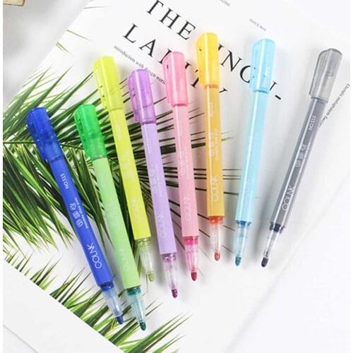 Double Line DIY Marker Album Highlighter Pen Student School Office Stationery Double Line Stationery Album Pen Highlighter Pen
