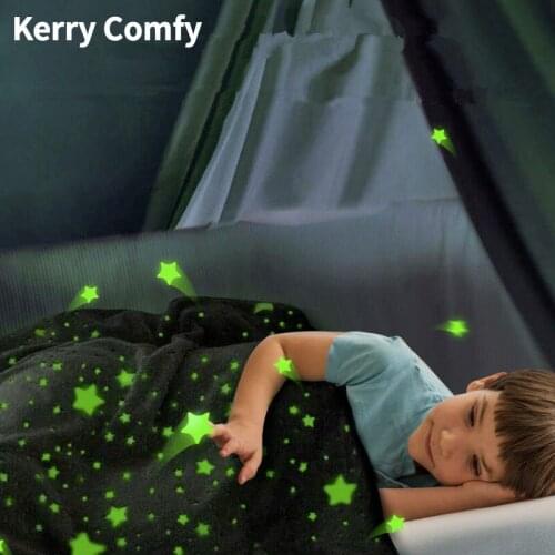 Luminous Warm Flannel Blankets Night Fluorescent Geometric Print Sheet Sofa Throw Bedspread Childrens Siesta Leisure Coverings