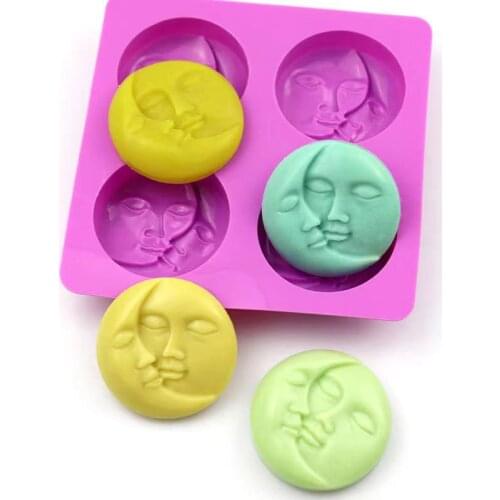 Face Portrait Modeling Silica Gel Soap Mold Moon Face Soap Mold Suitable for Homemade Lotion Bath Soap DIY Soap Making Mold