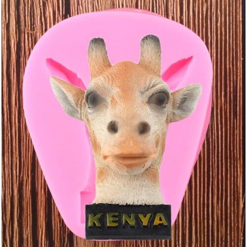 Giraffe Head Silicone Mold 3D Soap Candles Polymer Clay Mould Fondant Cake Decorating Tools Candy Chocolate Gumpaste Moulds