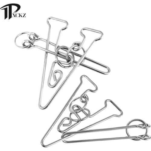 1pc Challenging Metal Letter Ring Puzzle Brain Teaser Game for Adults Kids