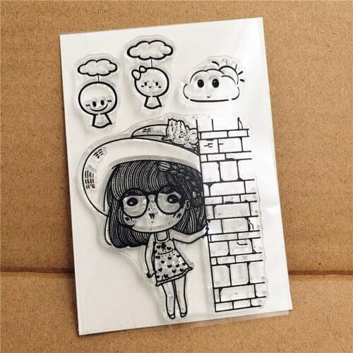 Hot selling Sunny girl alphabet transparent clear stamp / silicone seal roller stamp DIY scrapbook album / card production