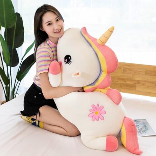 40/60cm Lovely Rainbow Unicorn Plush Toys Giant Unicornio Stuffed Animal Toy Soft Horse Peluche Doll Pillow Gift for Children