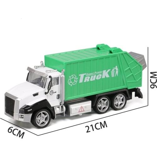 Simulation Garbage Truck Model Clean Car Sanitation Trash Alloy Pull Back Toy Dustcart Children Gift