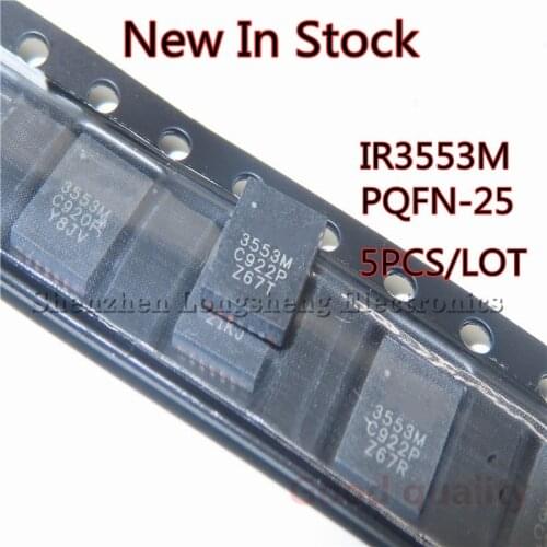 5PCS/LOT IR3553MTRPBF IR3553M 3553M IR3553 PQFN25 (4x6) Bridge Driver IC Import | Original | New
