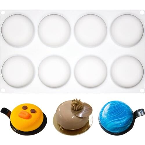 Curved Round Stone Silicone Mold Tray Soap Mold Handmade Craft Candle Mold 8 Cavity Dessert Cake Decorating Tools Resin Mold