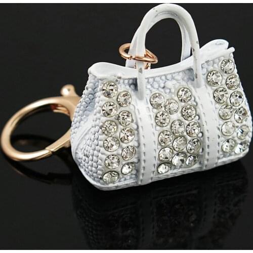 Exquisite Charm Fashion Keychain Creative Handbag Shaped Design Keychain Crystal Purse Bag Keyring Key Chain Female Fashion Gift