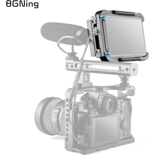 Aluminum Alloy Directors Recording Monitor Cage for Atomos Ninja V built-in 1/4" 3/8" Thread NATO Rail and Extra Cable Clamp