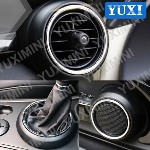 Car Door Horn gear lever Ring Air-Conditioning Outlet Chrome-Plated Styling Decorative Ring For BMW MINI ONE COOPER F55 F56 F57