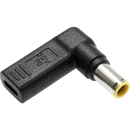 Type-C To Slim 7.9*5.4mm Square 5.5x2.5mm Connector Jack Tip For Lenovo ThinkPad Notebook PD Charger Converter
