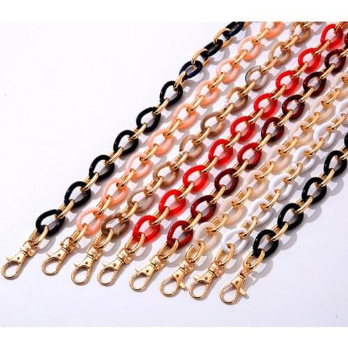Contrast Color Bag Handle Clutch Chain Vintage Detachable Shoulder Chain Water Droplet Shape Acrylic Resin Chain Bag Decoration