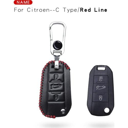 Car Parts Key Skin Case For Citroen C4 C4L Cactus C3 C5 Berlingo Picasso Xsara C Elysee Aircross Key Leather Cover Keyring Shell