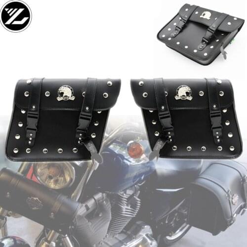 Motorcycle bag For Sportster XL 883 1200 Motor Saddle Bags Pu Leather Motorbike Side Tool Luggage Bag for Harley kawasaki yamaha