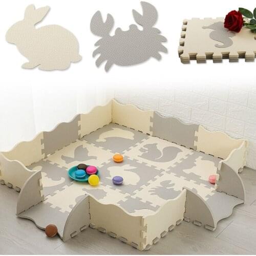 Puzzle Exercise Play Mats Set Crawling Mat Interlocking Foam Floor Tiles for Baby Toddlers M09